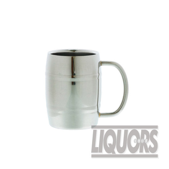 Stainless steel barrel-shaped double-walled mug (1 piece)