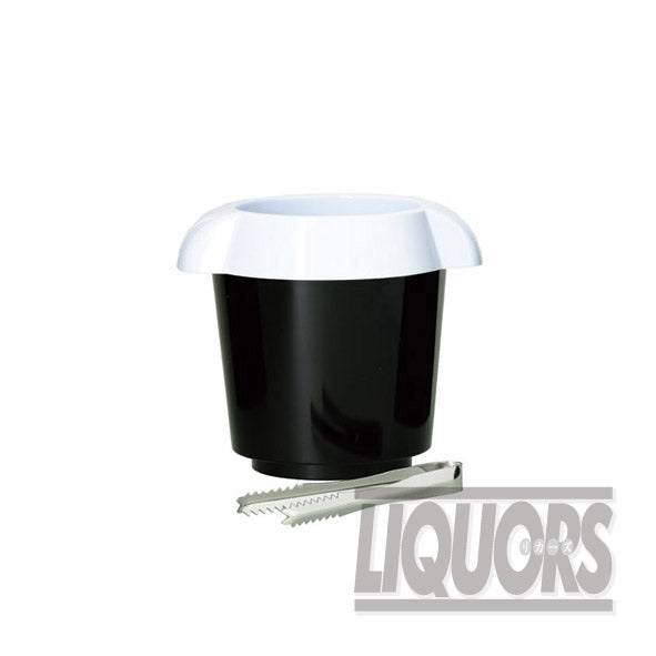 Plastic Double Ice Bucket (White/Black) (1 piece)