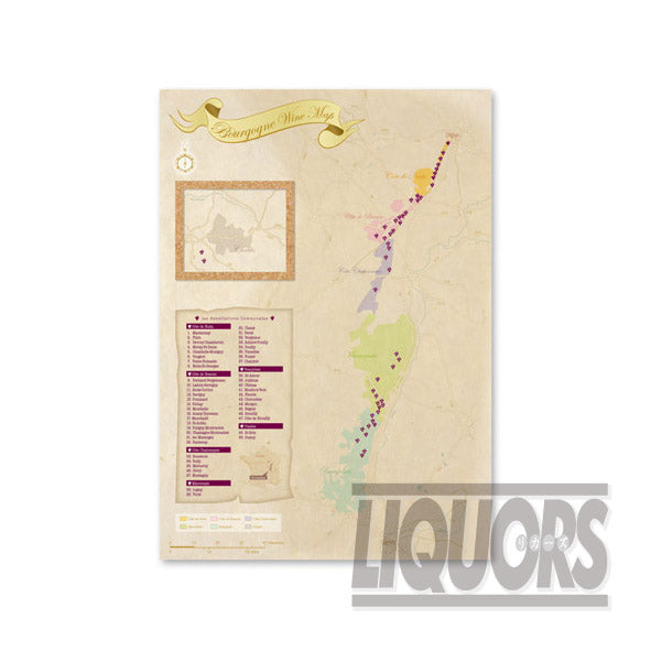 Burgundy Map A2 portrait (1 sheet)