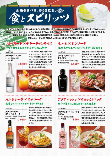 余韻を食べる、香りを飲む。食とスピリッツ