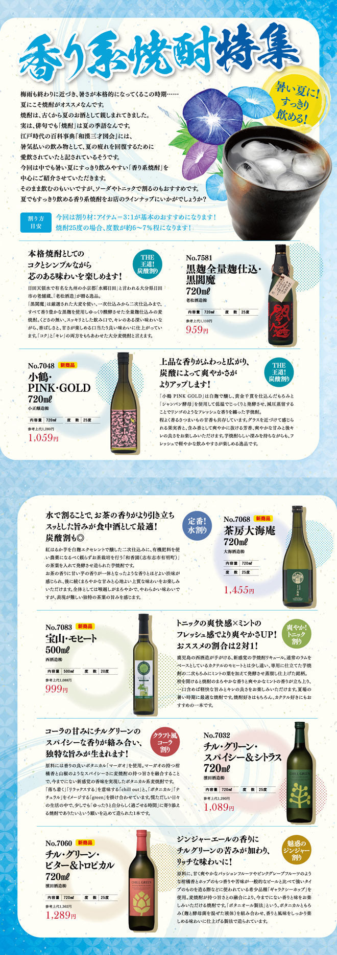 暑い夏にすっきり飲める！香り系焼酎特集