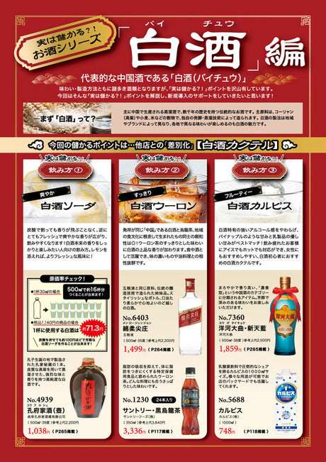 実は儲かる？！ お酒シリーズ - 白酒（バイチュウ）編