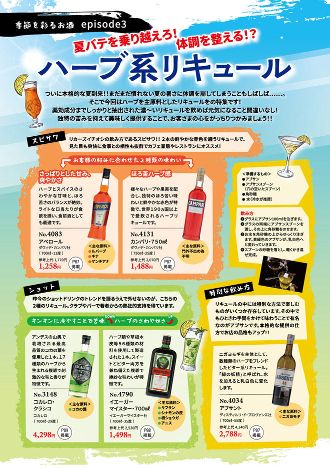 夏バテを乗り越えろ！体調を整える！ハーブ系リキュール