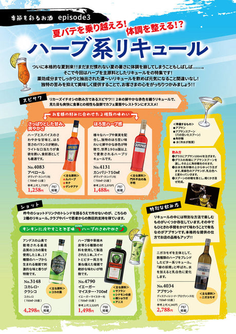 夏バテを乗り越えろ！体調を整える！ハーブ系リキュール