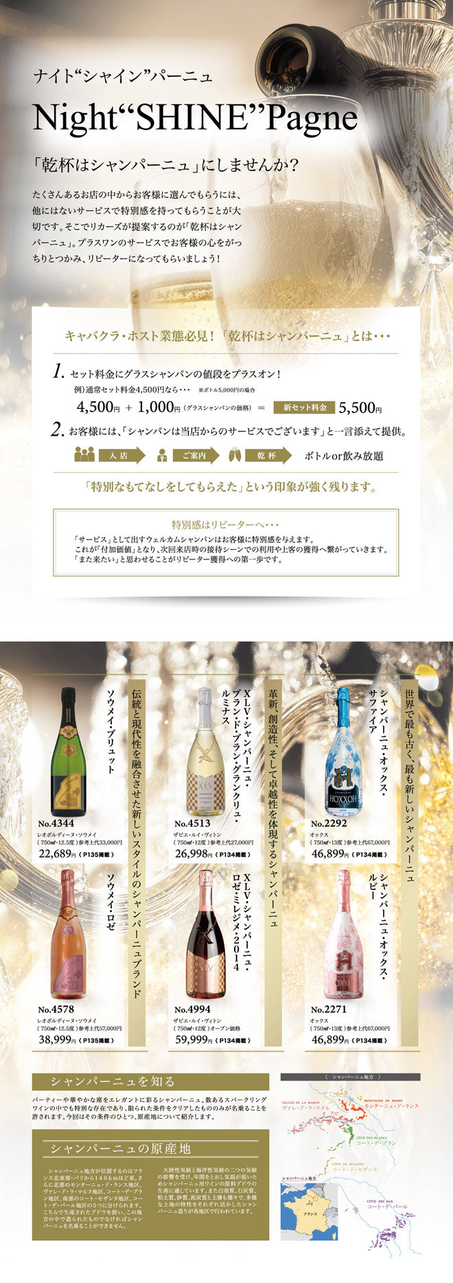 「乾杯はシャンパーニュ」にしませんか？ナイト”シャイン”パーニュ