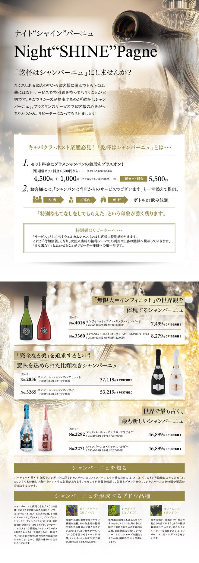 「乾杯はシャンパーニュ」にしませんか？ナイト”シャイン”パーニュ