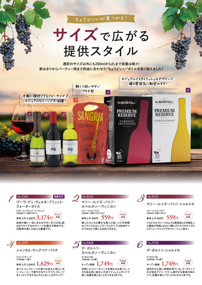 サイズで広がる提供スタイル