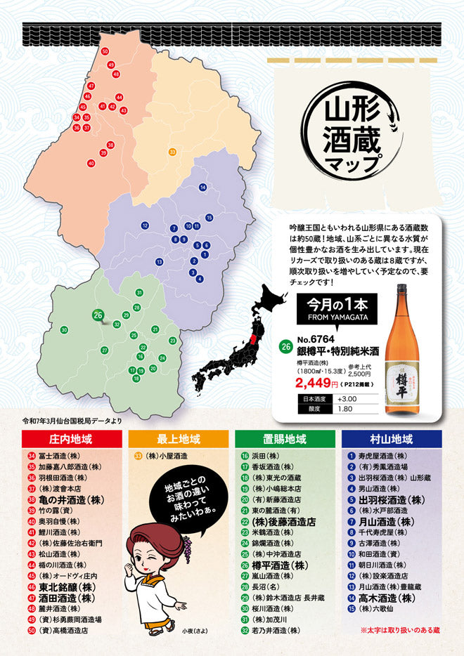 山形酒蔵マップ