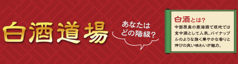 白酒道場 - あなたはどの階級？